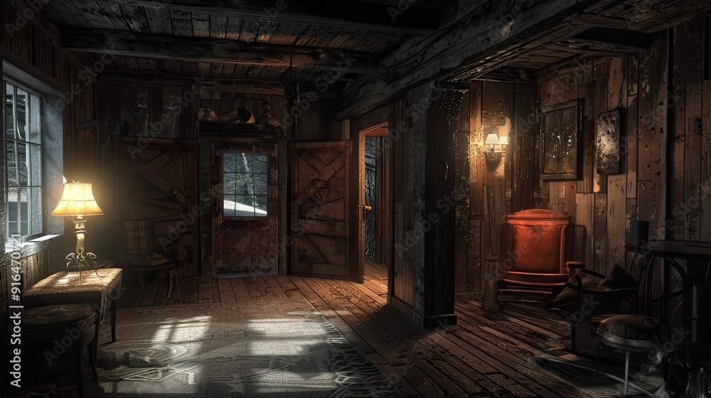 Old abandoned house in the dark Old abandoned house in the dark