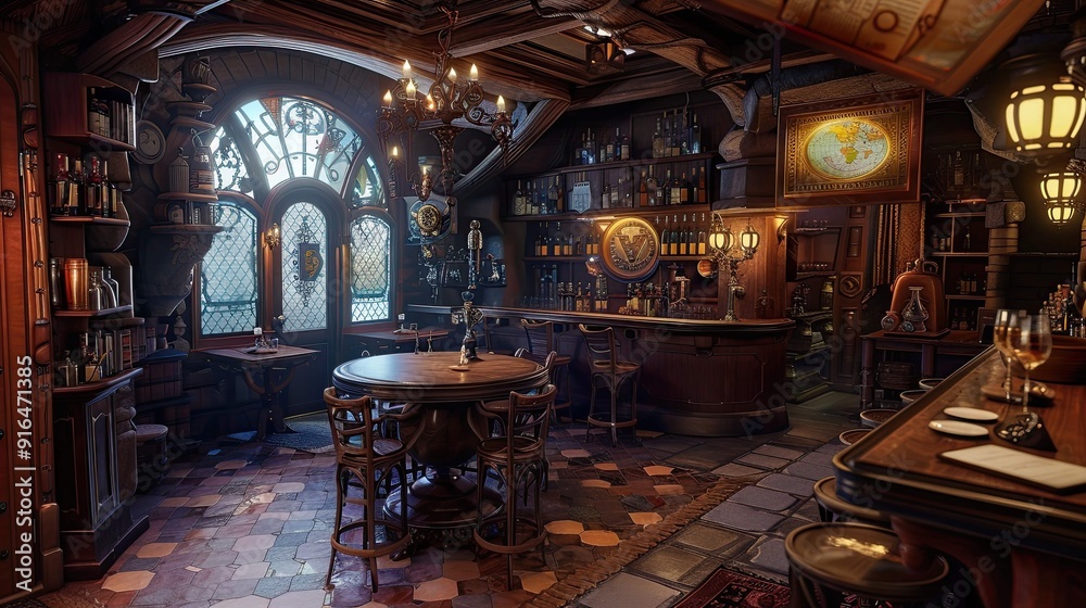 Naklejka premium Fireplace in the old house