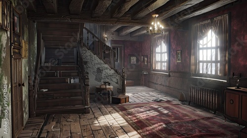 Fireplace in the old house