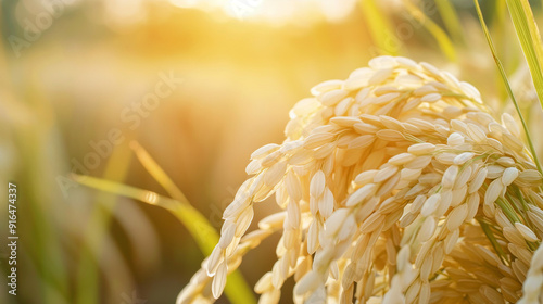 Golden wheat field. AI generated art illustration.