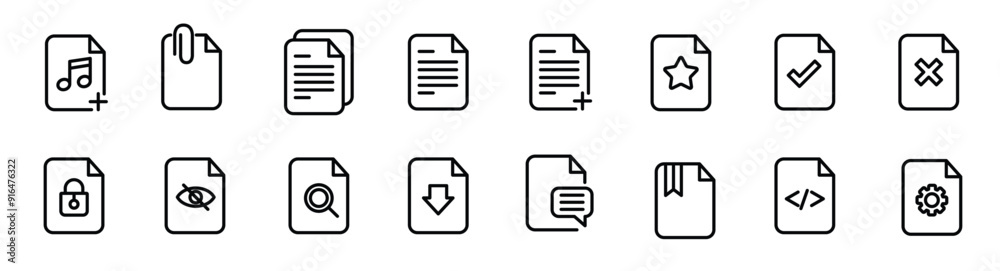 Files icon icon pack, outline icon style. Files icon icon pack, outline icon style.