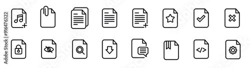 Files icon icon pack, outline icon style.