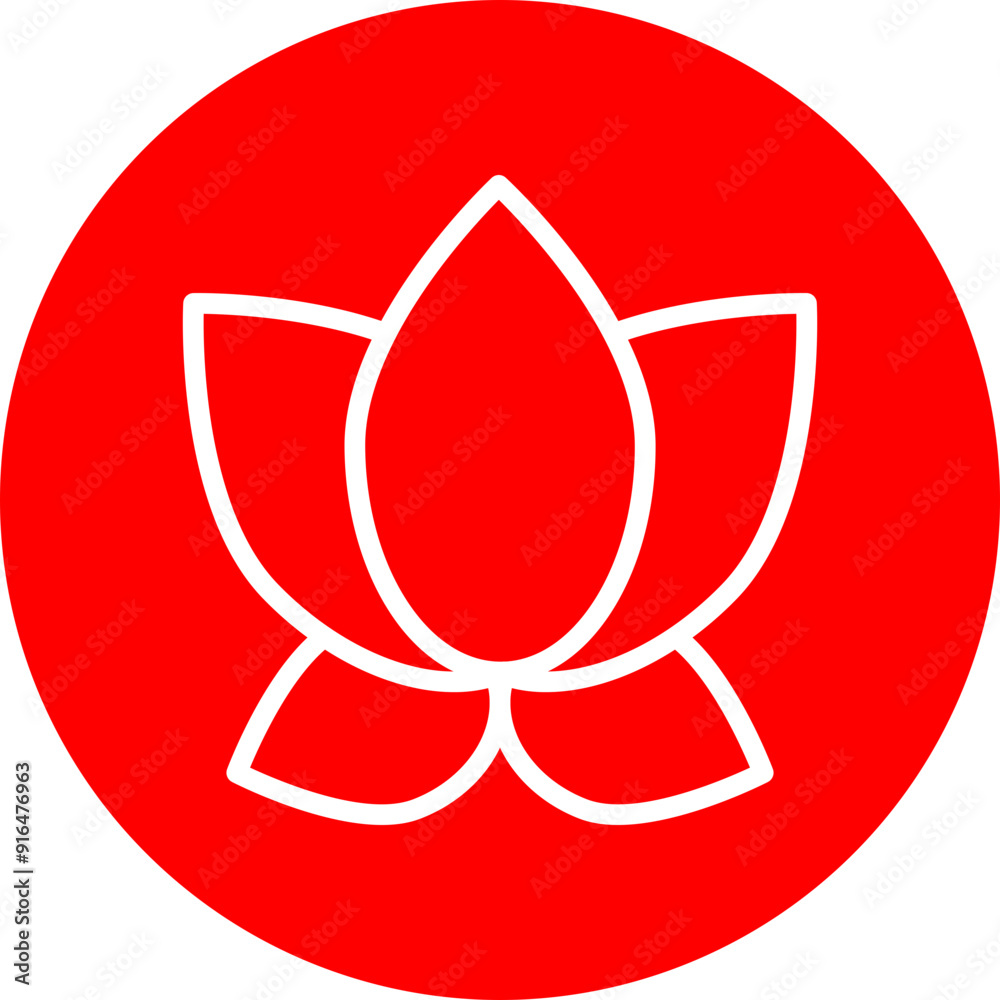 Asters Vector Line White Circle Red Asters Vector Line White Circle Red