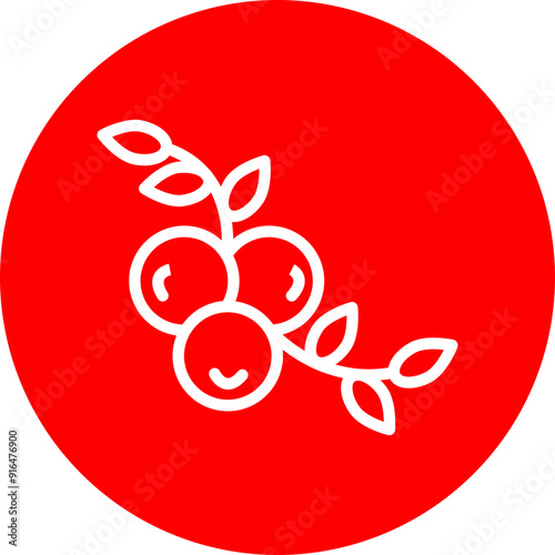Juniper Vector Line White Circle Red