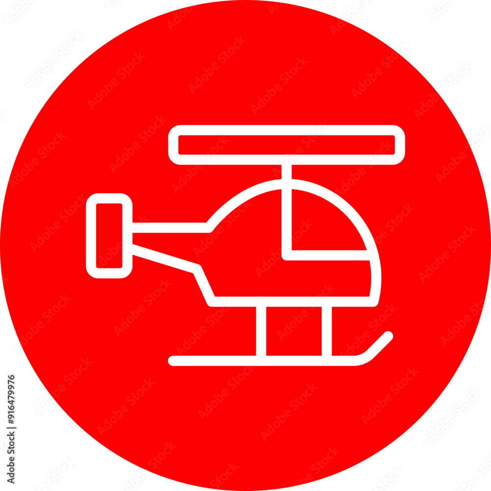 Toy Helicopter Vector Line White Circle Red Toy Helicopter Vector Line White Circle Red