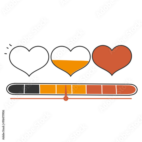 hand drawn doodle doodle love indicator meter
