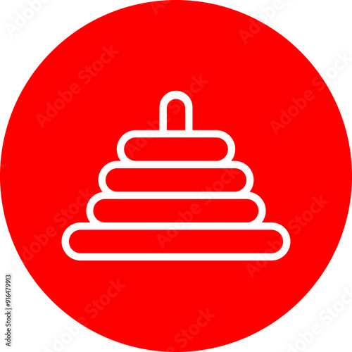 Stacker Vector Line White Circle Red