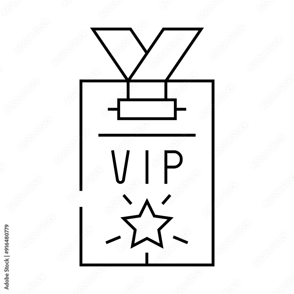 vip card line icon vector. vip card sign. isolated contour symbol black illustration vip card line icon vector. vip card sign. isolated contour symbol black illustration