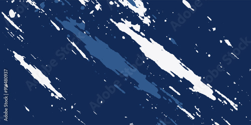 Abstract navy blue and white background with grunge brush