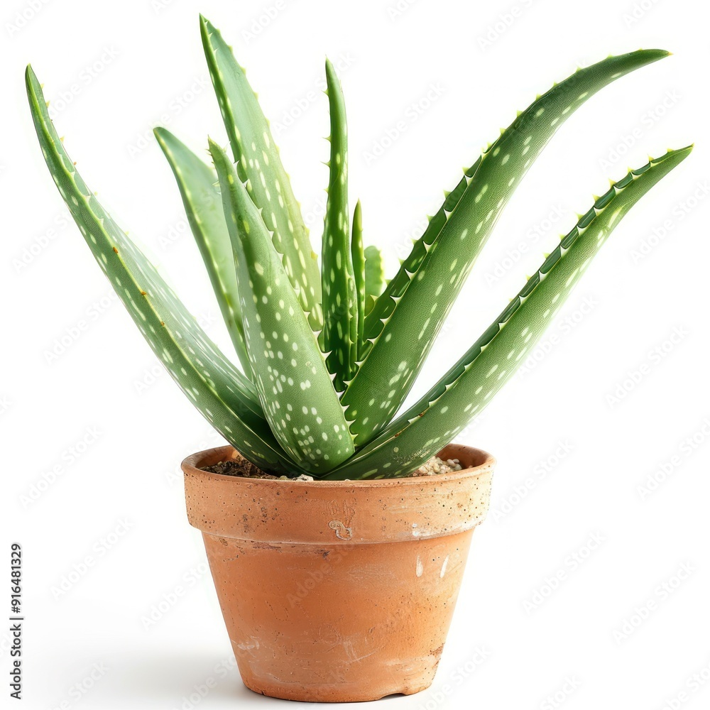 Aloe vera plant in a terracotta pot. Aloe vera plant in a terracotta pot.