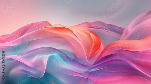  A digital rendering of a wave pattern in shades of pink and blue, set against a similar backdrop and accommodating text insertions