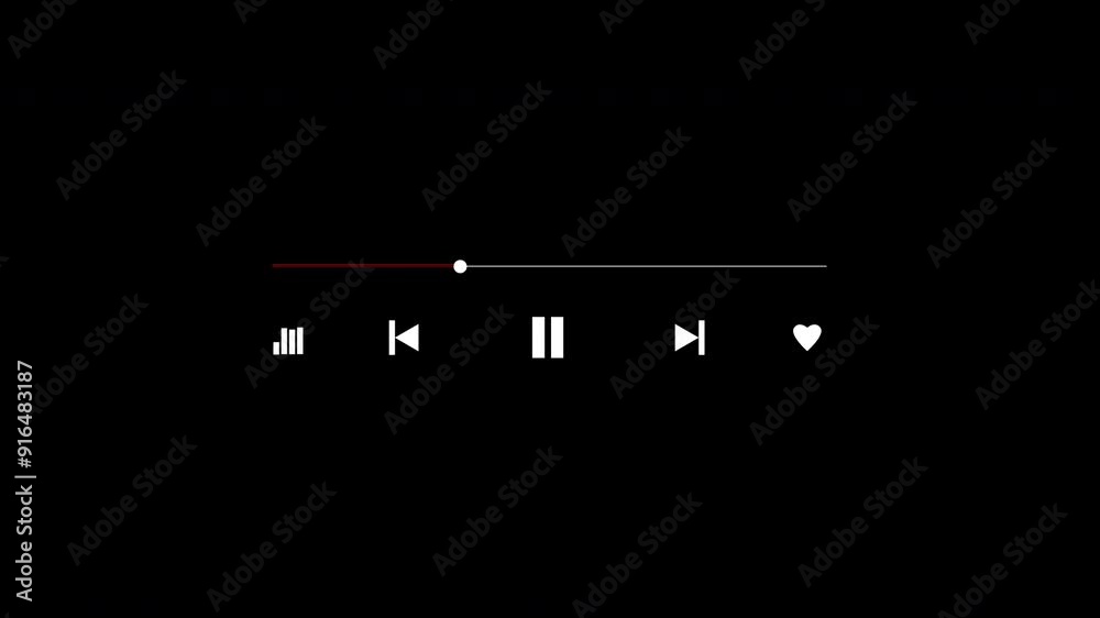 Music player overlay template animation blue gradation. Suitable for Youtuber, content creator, music production, etc.