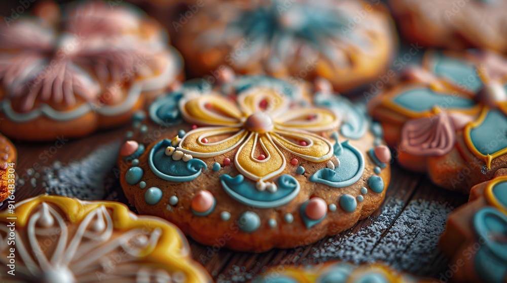 Obraz premium Beautifully Decorated Gingerbread Cookies