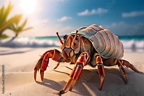 crab on the beach photo