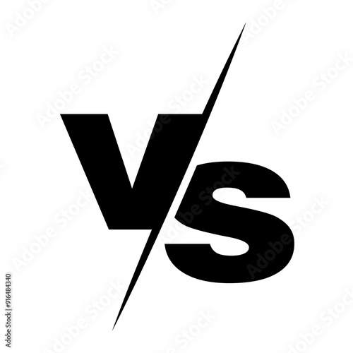Wallpaper Mural VS versus letters vector logo icon isolated on white background. VS versus symbol for confrontation or opposition design concept. png file type Torontodigital.ca
