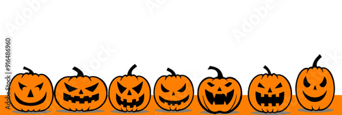 halloween party banner with pumpkin illustration
