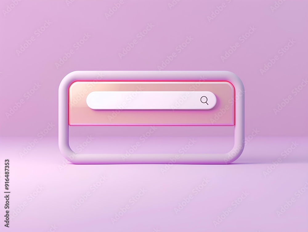 3D simple search bar icon with a pink and purple color scheme in a cute style of UI design. The minimalist and clean background
3D simple search bar icon with a pink and purple color scheme in a cute style of UI design. The minimalist and clean background