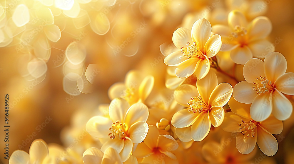 Spring nature background. Spring yellow flowers close up on abstract light background. Concept of spring season Spring nature background. Spring yellow flowers close up on abstract light background. Concept of spring season