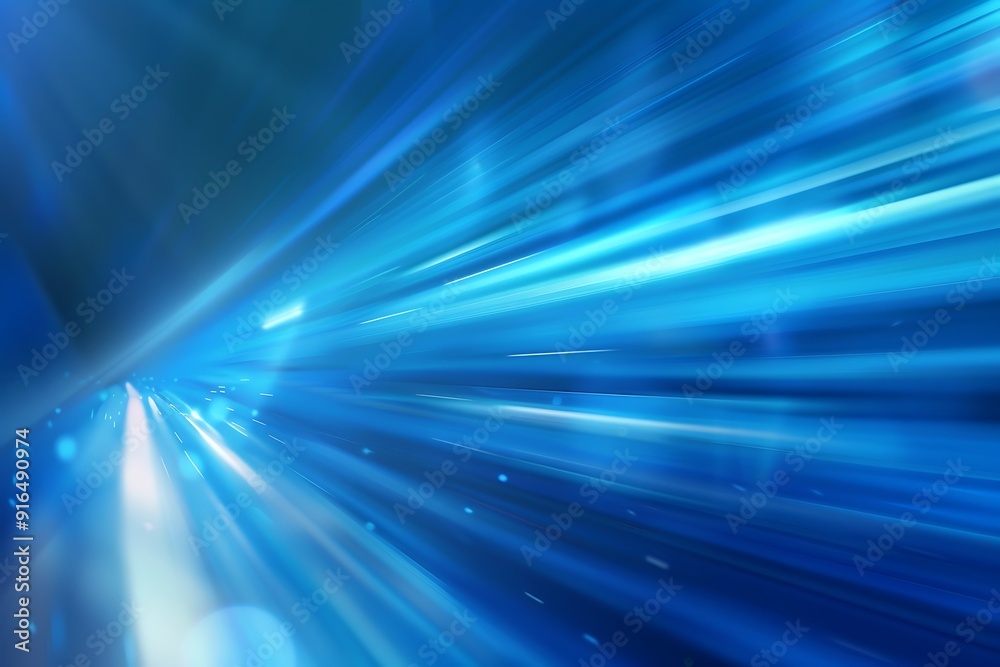 Abstract Blue Light Streaks Background