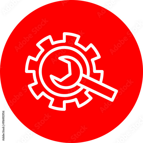 DIY Vector Line White Circle Red