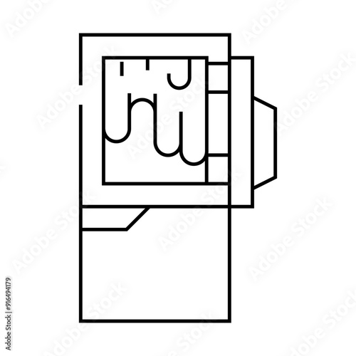 defrosting refrigerator line icon vector. defrosting refrigerator sign. isolated contour symbol black illustration