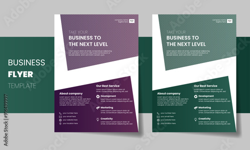 Vertical Business Flyer Template with gradient