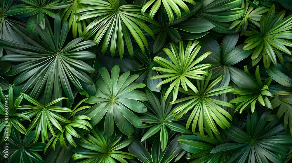 A background of tropical leaves texture, intricate patterns of overlapping palm leaves, deep green hues, vibrant and exotic feel, hd quality, natural look. --ar 16:9 --v 6.0 --s 250 --style raw A background of tropical leaves texture, intricate patterns of overlapping palm leaves, deep green hues, vibrant and exotic feel, hd quality, natural look. --ar 16:9 --v 6.0 --s 250 --style raw