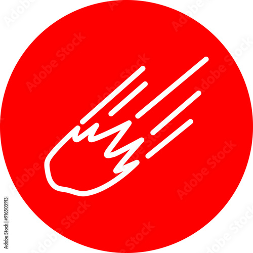 Meteorite Vector Line White Circle Red