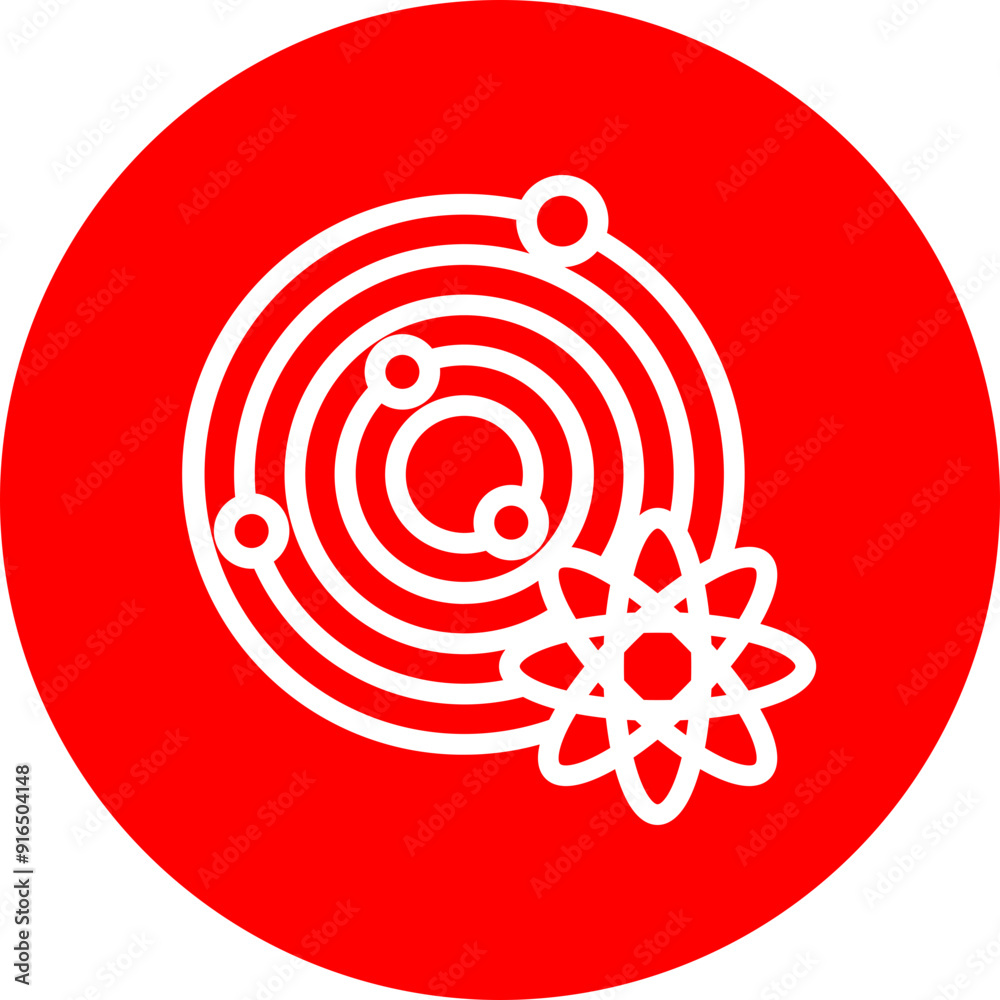 Astrophysics Vector Line White Circle Red Astrophysics Vector Line White Circle Red