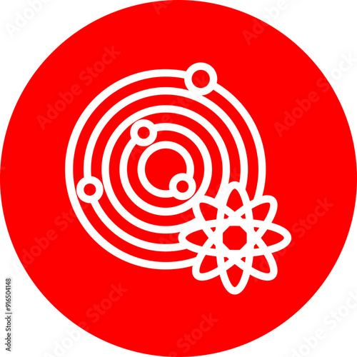 Astrophysics Vector Line White Circle Red