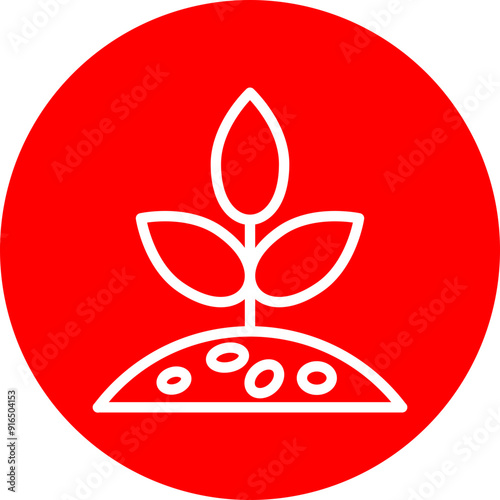 Space Plant Vector Line White Circle Red