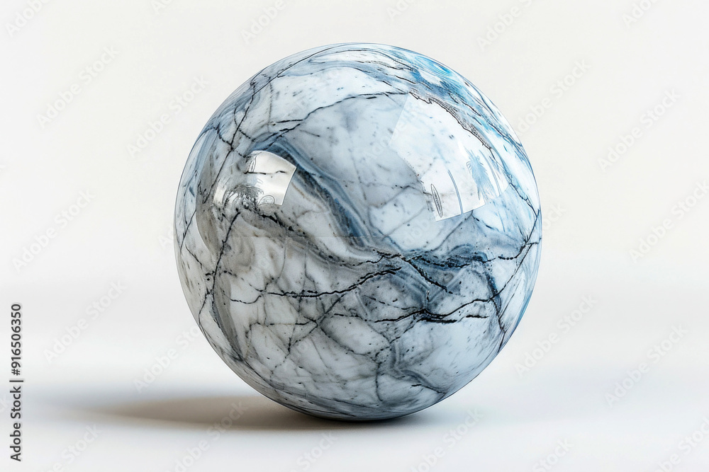 Elegant marble sphere with blue veins on a smooth surface, ideal for art, design, and decoration projects. Elegant marble sphere with blue veins on a smooth surface, ideal for art, design, and decoration projects.