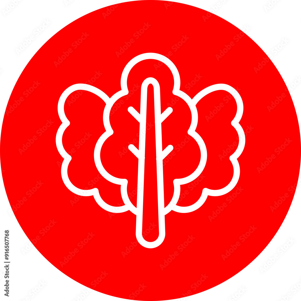 kale Vector Line White Circle Red kale Vector Line White Circle Red