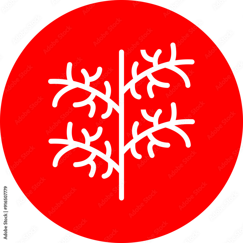 Fototapeta premium Dill Vector Line White Circle Red