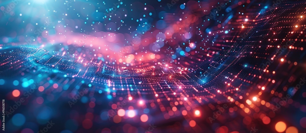 Abstract digital art with vibrant colors and glowing particles Abstract digital art with vibrant colors and glowing particles