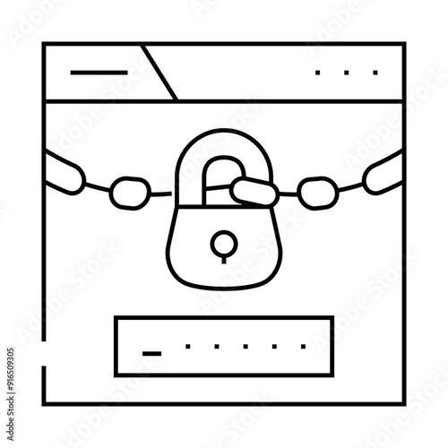 password lock line icon vector. password lock sign. isolated contour symbol black illustration