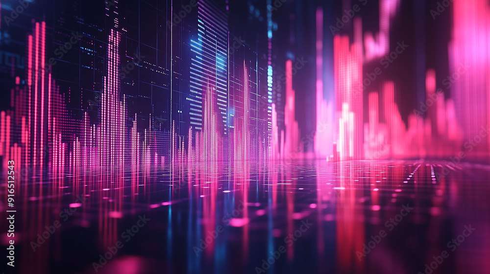 Abstack background, price drop, holographic stock market crash, futuristic business decline, digital financial crisis. Abstack background, price drop, holographic stock market crash, futuristic business decline, digital financial crisis.