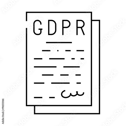 gdpr general data protection regulation in european union line icon vector. gdpr general data protection regulation in european union sign. isolated contour symbol black illustration photo