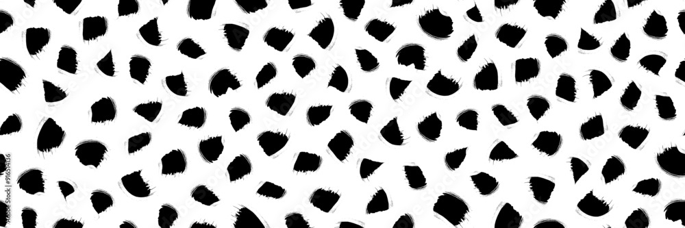 Vector ink brush abstract seamless pattern. Endless bold brush stroke texture. Hand painted Black and white Korean, Chinese, Japanese ink brush strokes. Isolated grungy elements. Monochrome background Vector ink brush abstract seamless pattern. Endless bold brush stroke texture. Hand painted Black and white Korean, Chinese, Japanese ink brush strokes. Isolated grungy elements. Monochrome background