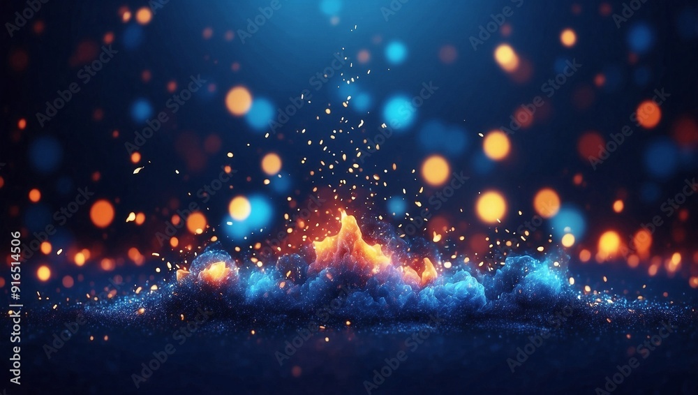 Fototapeta premium Sparkling bokeh lights on dark background. 