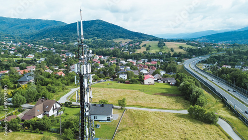 Mobile Network Tower in Forested Rural Region