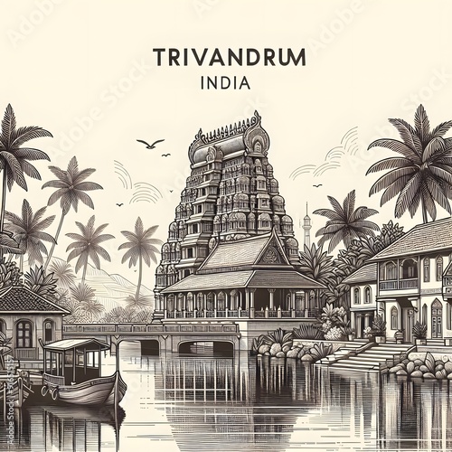 Trivandrum illustration India