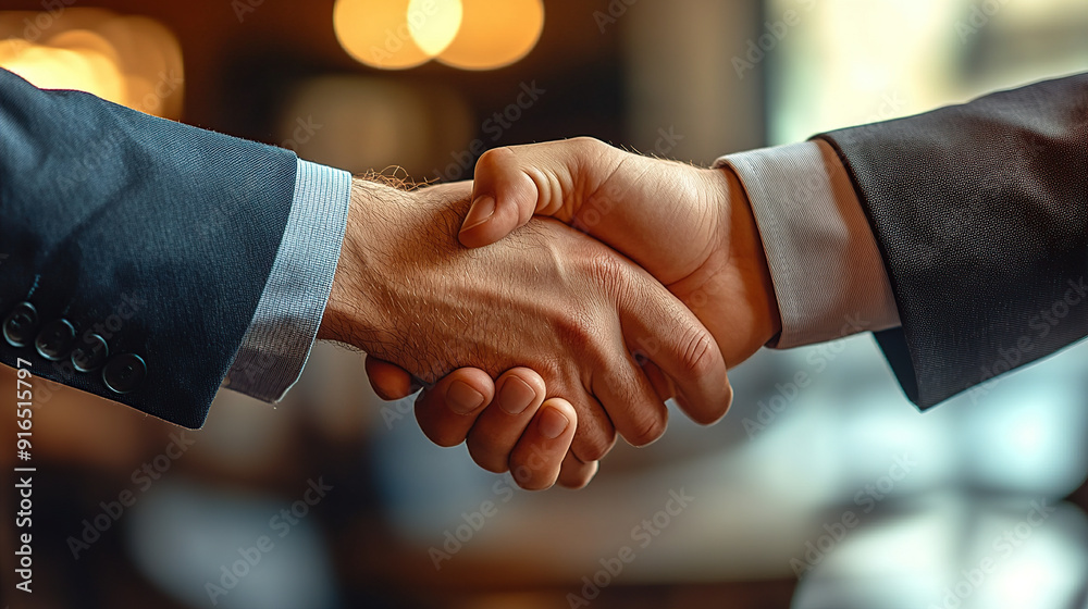 Businessmen shaking hands in an office Businessmen shaking hands in an office
