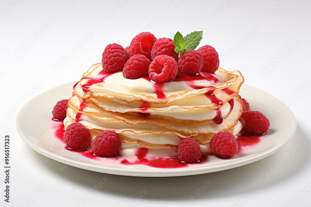 Rapid Raspberry Crepe , white background. Rapid Raspberry Crepe , white background.