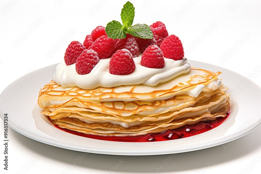 Rapid Raspberry Crepe , white background. Rapid Raspberry Crepe , white background.