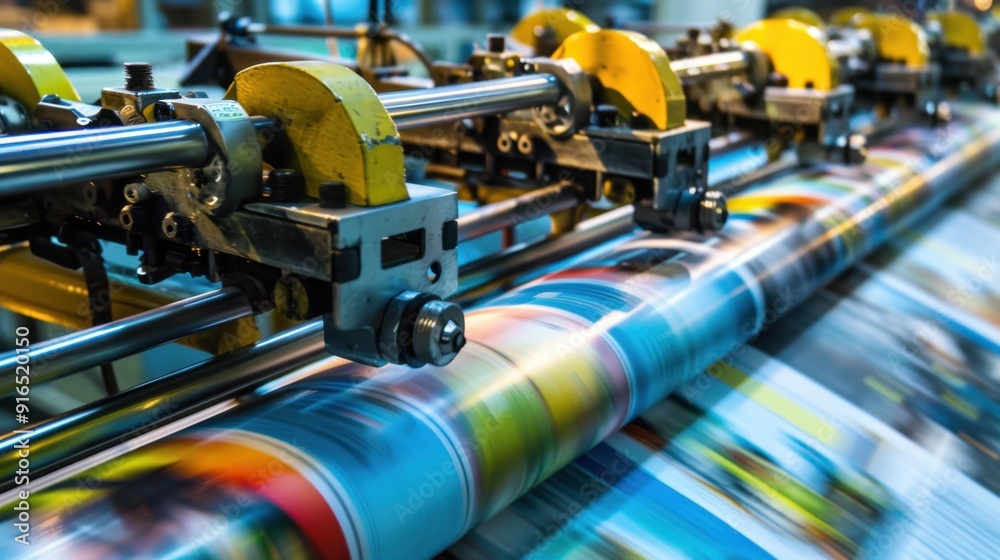 Fototapeta premium Print Advertising: Marketing messages printed in physical formats like newspapers and magazines, aimed at targeting specific audiences and promoting products or services. 