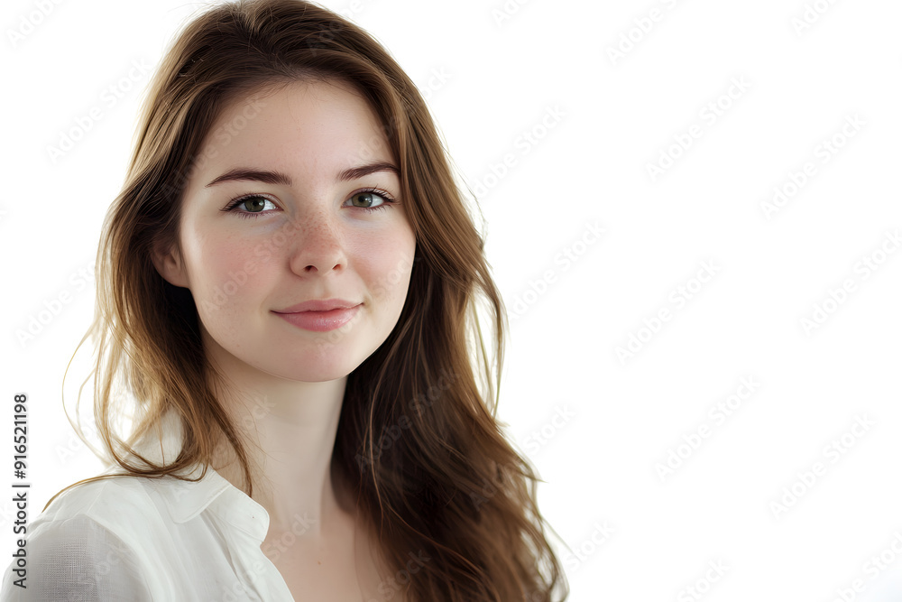 Beautiful young woman with clean fresh skin on white background. Face care, Facial treatment concept Beautiful young woman with clean fresh skin on white background. Face care, Facial treatment concept