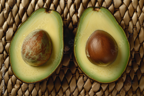 Halves of avocado