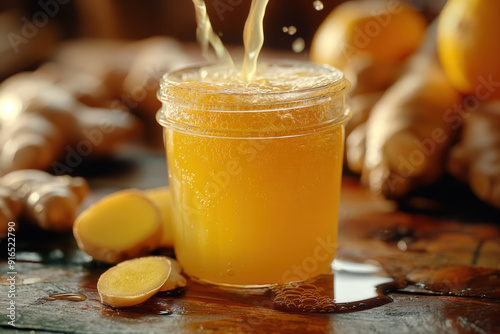 Jinger juice in a small jar...