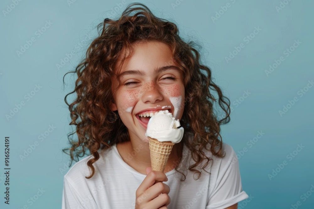 Cheerful and glowing teen's casual portrait exudes warmth. Adorable teen's bright smile and friendly demeanor shine through. A child experiences bliss with an ice cream cone. Cheerful and glowing teen's casual portrait exudes warmth. Adorable teen's bright smile and friendly demeanor shine through. A child experiences bliss with an ice cream cone.